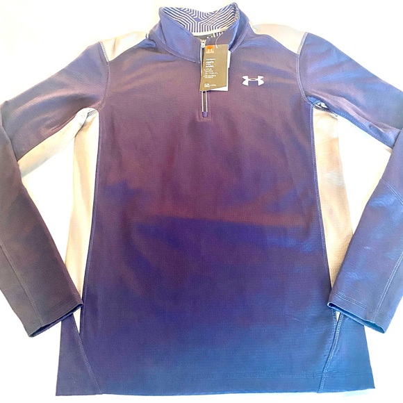 Under Armour 3/4 Zip Men’s Navy Blue And Grey Zip Pullover - Picture 1 of 3